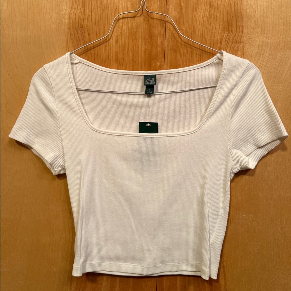 Wild Fable Cream Ribbed Crop Top